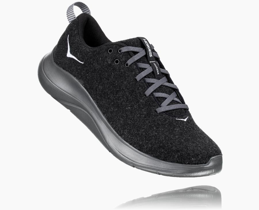 Hoka One One Tenisky Panske Čierne - Hupana Flow Wool - 78614-IWSO